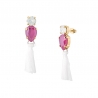 Pendientes Pompom Fuxia