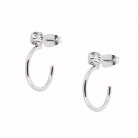Pendientes chapados en rodio