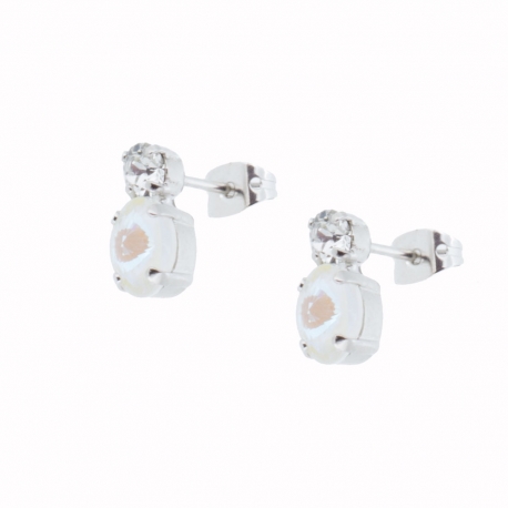 Pendientes chapados en rodio